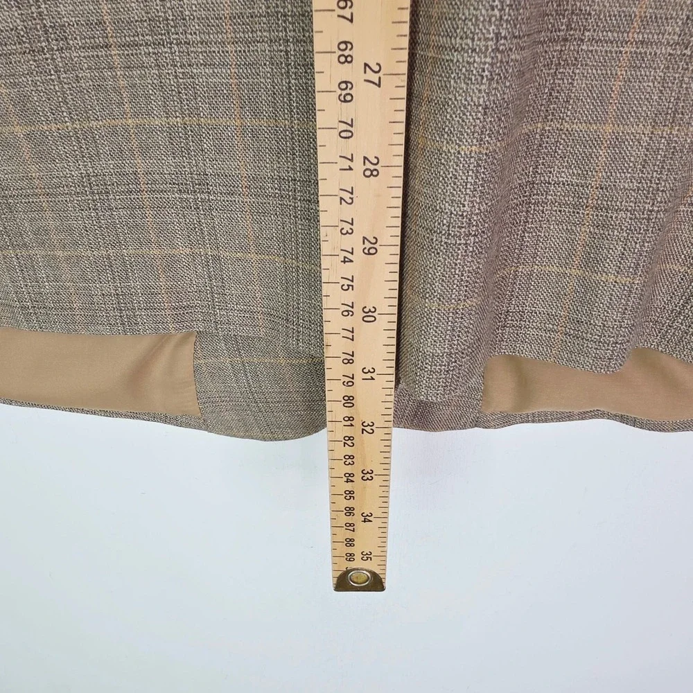 Jos. A. Bank Mens 50R Travelers Silk/Wool Tan Plaid Two Button Blazer Sport Coat